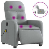 Vidaxl massagestoel elektrisch verstelbaar stof lichtgrijs