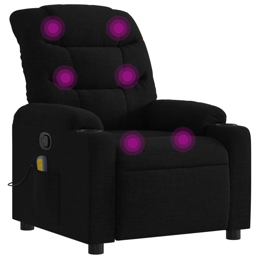 Vidaxl massagestoel met zwarte stof