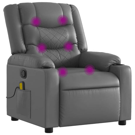 Vidaxl massagestoel van grijs kunstleer