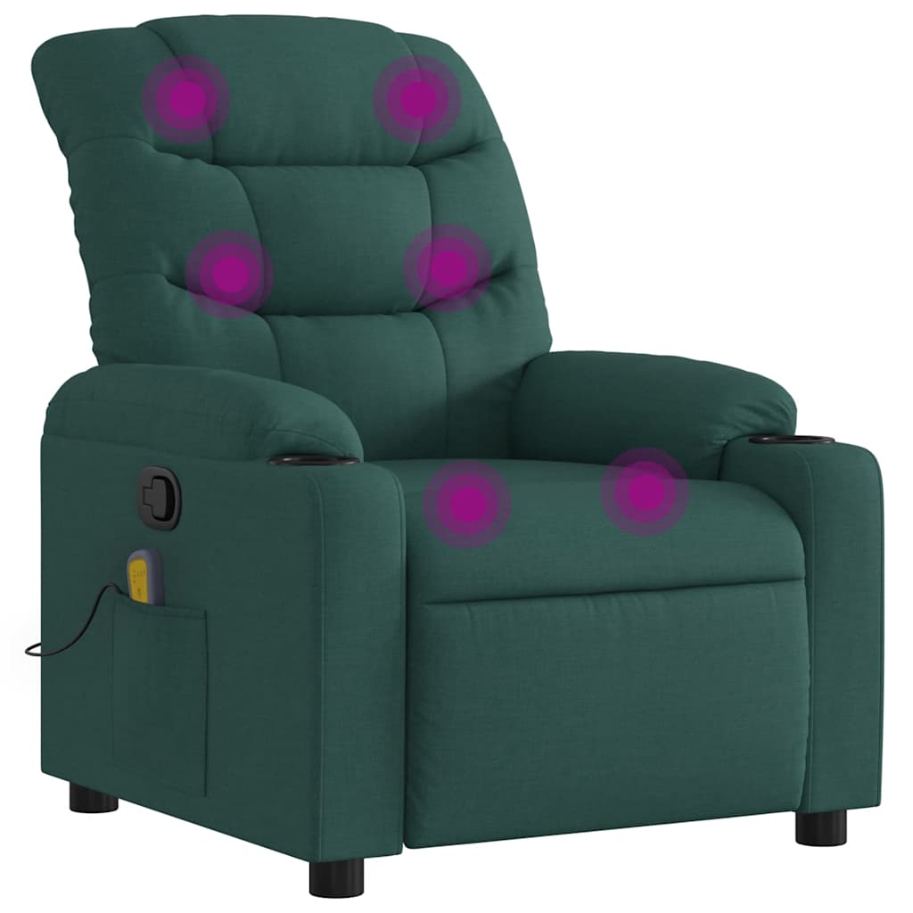 Vidaxl massagestoel met donkergroene stof