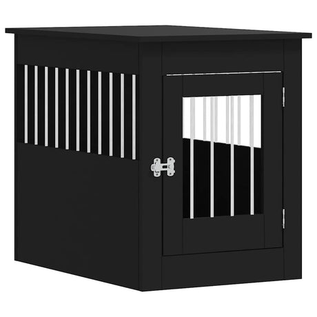 Klatka dla psa Vidaxl 55 x 80 x 68 cm z przetworzonego drewna w kolorze czarnym