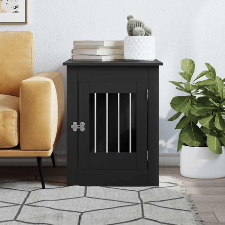 Klatka dla psa Vidaxl 55 x 80 x 68 cm z przetworzonego drewna w kolorze czarnym