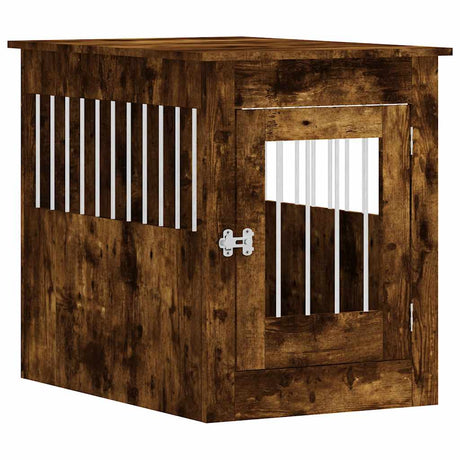 Klatka dla psa Vidaxxl 55 x 80 x 68 cm drewno przetworzone, dąb wędzony