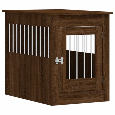 Klatka dla psa Vidaxxl 55 x 80 x 68 cm z przetworzonego drewna w kolorze brązowego dębu