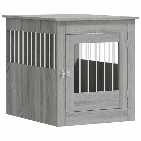 Klatka dla psa Vidaxxl 64,5x80x71 cm, drewno szare, sonoma