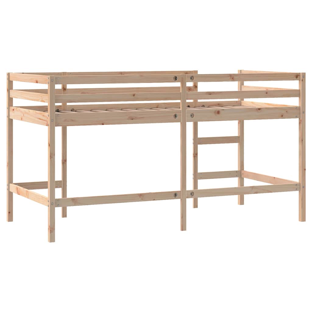 Vidaxl kinderhoogslaper met ladder 80x200 cm massief grenenhout