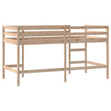 Vidaxl kinderhoogslaper met ladder 80x200 cm massief grenenhout