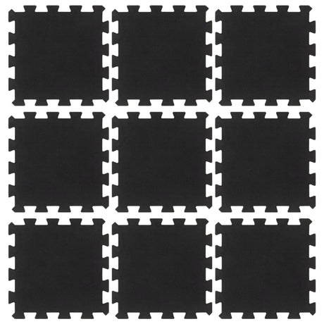 Kafelki gumowe vidaxl 9 st 16 mm 30x30 cm czarny