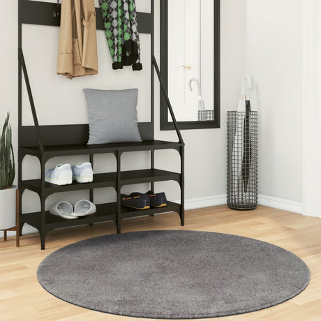 Dywan Vidaxl huarte z krótkim włosiem, miękki, nadający się do prania, ø 120 cm, antracyt