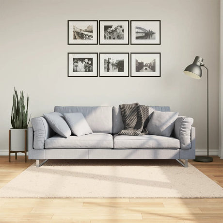 VidaXL Dywan huarte z krótkim włosiem, miękki, nadający się do prania, 160x160 cm, beżowy