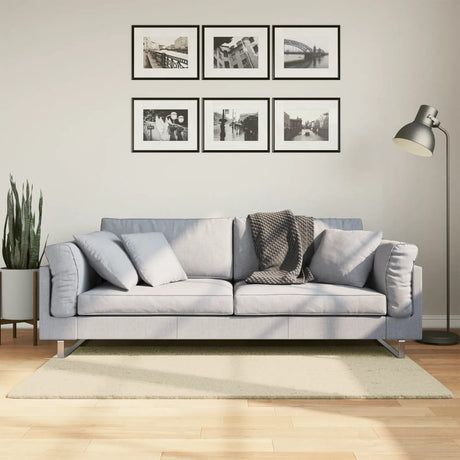 VidaXL Dywan huarte z krótkim włosiem, miękki, nadający się do prania, 80x150 cm, kremowy