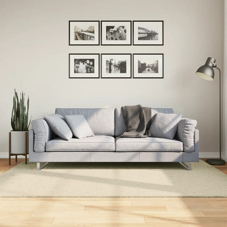 VidaXL Dywan huarte z krótkim włosiem, miękki, nadający się do prania, 140x200 cm, kremowy