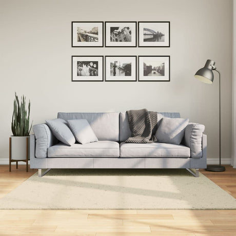 Dywan Vidaxx Huarte z krótkim włosiem, miękki, nadający się do prania, 160x160 cm, kremowy