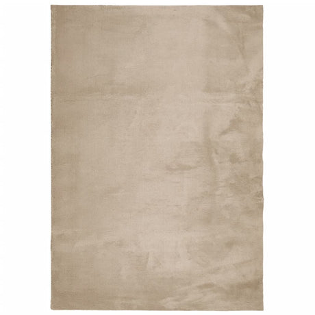 VidaXL Dywan huarte z krótkim włosiem, miękki, nadający się do prania, 140x200 cm, w kolorze piaskowym