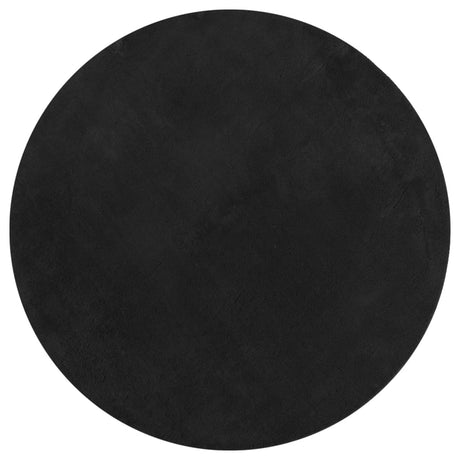 Dywan Vidaxl huarte z krótkim włosiem, miękki, nadający się do prania, ø 80 cm, czarny