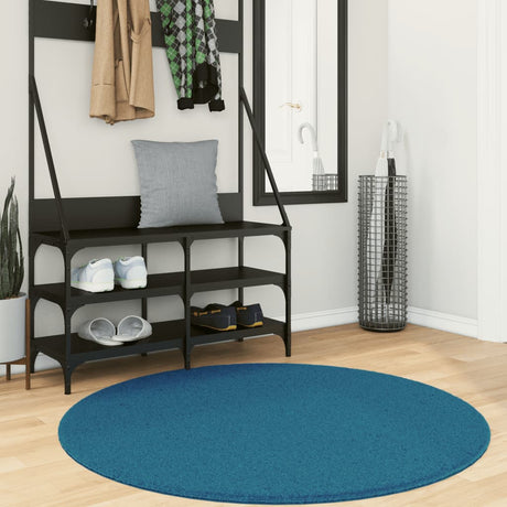 VidaXL Dywan oviedo z krótkim włosiem, ø 120 cm, turkusowy
