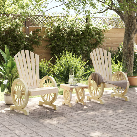 Vidaxl 3-delige loungeset massief vurenhout
