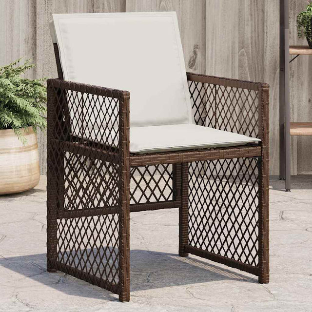 Vidaxl tuinstoelen 4 st met kussens poly rattan bruin