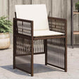 Vidaxl tuinstoelen 4 st met kussens poly rattan bruin