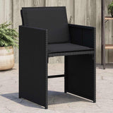 Vidaxl tuinstoelen 4 st met kussens poly rattan zwart