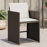 Vidaxl tuinstoelen 4 st met kussens poly rattan bruin