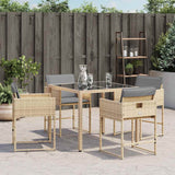 Vidaxl tuinstoelen 4 st met kussens poly rattan gemengd beige