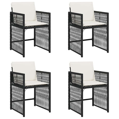 Vidaxl tuinstoelen 4 st met kussens poly rattan zwart