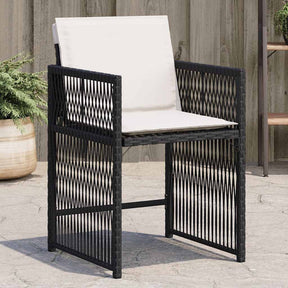 Vidaxl tuinstoelen 4 st met kussens poly rattan zwart