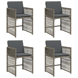 Vidaxl tuinstoelen 4 st met kussens poly rattan grijs