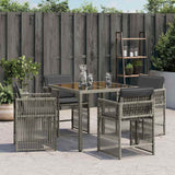 Vidaxl tuinstoelen 4 st met kussens poly rattan grijs