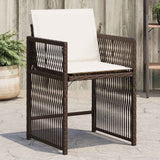 Vidaxl tuinstoelen 4 st met kussens poly rattan bruin