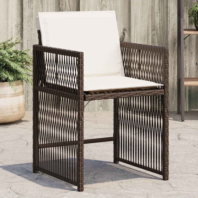 Vidaxl tuinstoelen 4 st met kussens poly rattan bruin