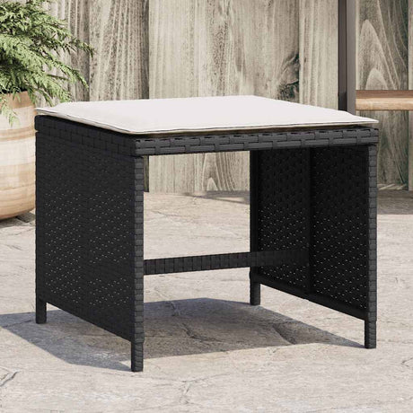 Vidaxl tuinkrukken 4 st met kussens 41x41x36 cm poly rattan zwart