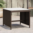 Vidaxl tuinkrukken 4 st met kussens 41x41x36 cm poly rattan bruin