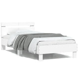 Vidaxl bedframe met hoofdbord bewerkt hout wit 100x200 cm