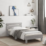 Vidaxl bedframe met hoofdeinde bewerkt hout grijs sonoma 90x200 cm