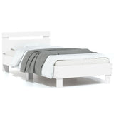 Vidaxl bedframe met hoofdeinde bewerkt hout wit 90x190 cm