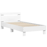 Vidaxl bedframe met hoofdeinde bewerkt hout wit 90x190 cm