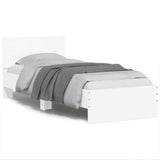 Vidaxl bedframe met hoofdeinde bewerkt hout wit 90x190 cm