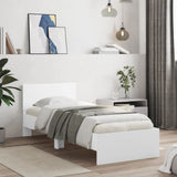 Vidaxl bedframe met hoofdeinde bewerkt hout wit 90x190 cm