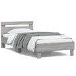 Vidaxl bedframe met hoofdbord en led grijs sonoma eiken 100x200 cm