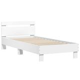 Vidaxl bedframe met hoofdbord en led-verlichting wit 75x190 cm