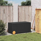 Vidaxl tuinbox met wielen 190 l poly rattan zwart