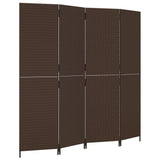 Vidaxl kamerscherm 4 panelen poly rattan bruin