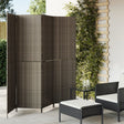 Vidaxl kamerscherm 4 panelen poly rattan grijs