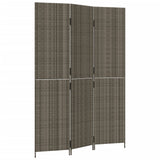 Vidaxl kamerscherm 3 panelen poly rattan grijs