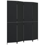 Vidaxl kamerscherm 4 panelen poly rattan zwart