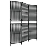 Vidaxl kamerscherm 3 panelen poly rattan zwart