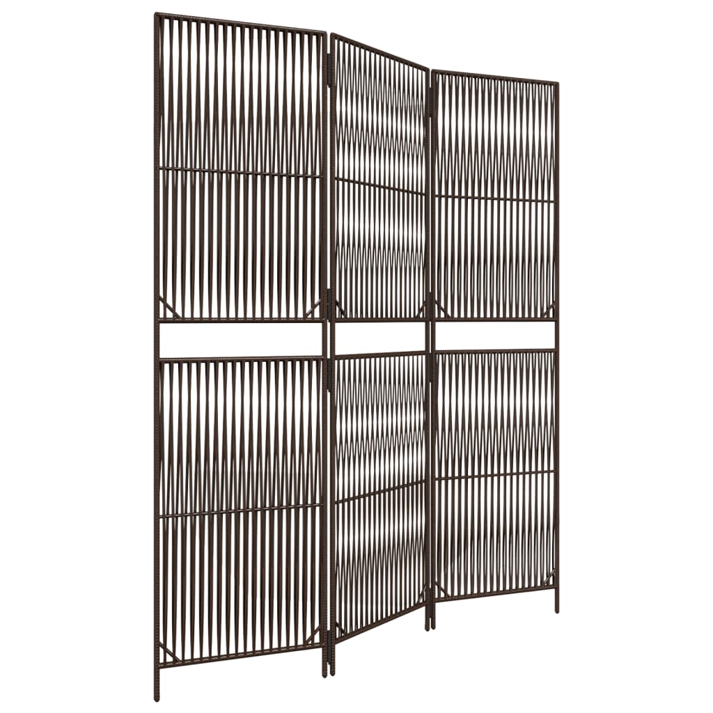 Vidaxl kamerscherm 3 panelen poly rattan bruin