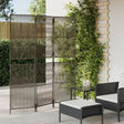 Vidaxl kamerscherm 3 panelen poly rattan grijs